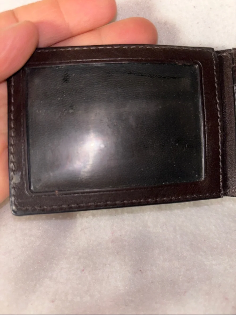 Coach Dark Brown Leather Card Holder Wallet